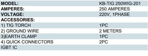 TIG-WELDING-MACHINE(KB-TIG-250WIG-201)-DESC20